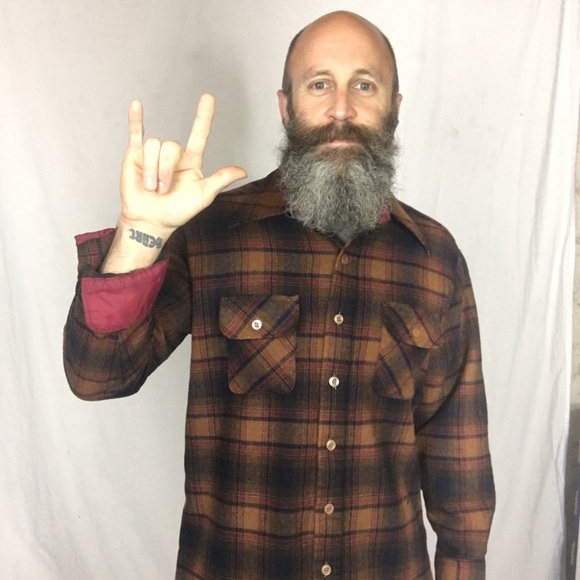 Vintage Other - Wool Blend Plaid Vintage Flannel w/ Phantom Button